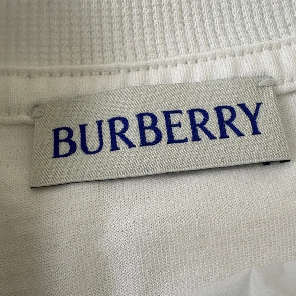 Burberry White Oversized Short Sleeve Tee Vintage Check Cuff Large - Picture 4 of 7